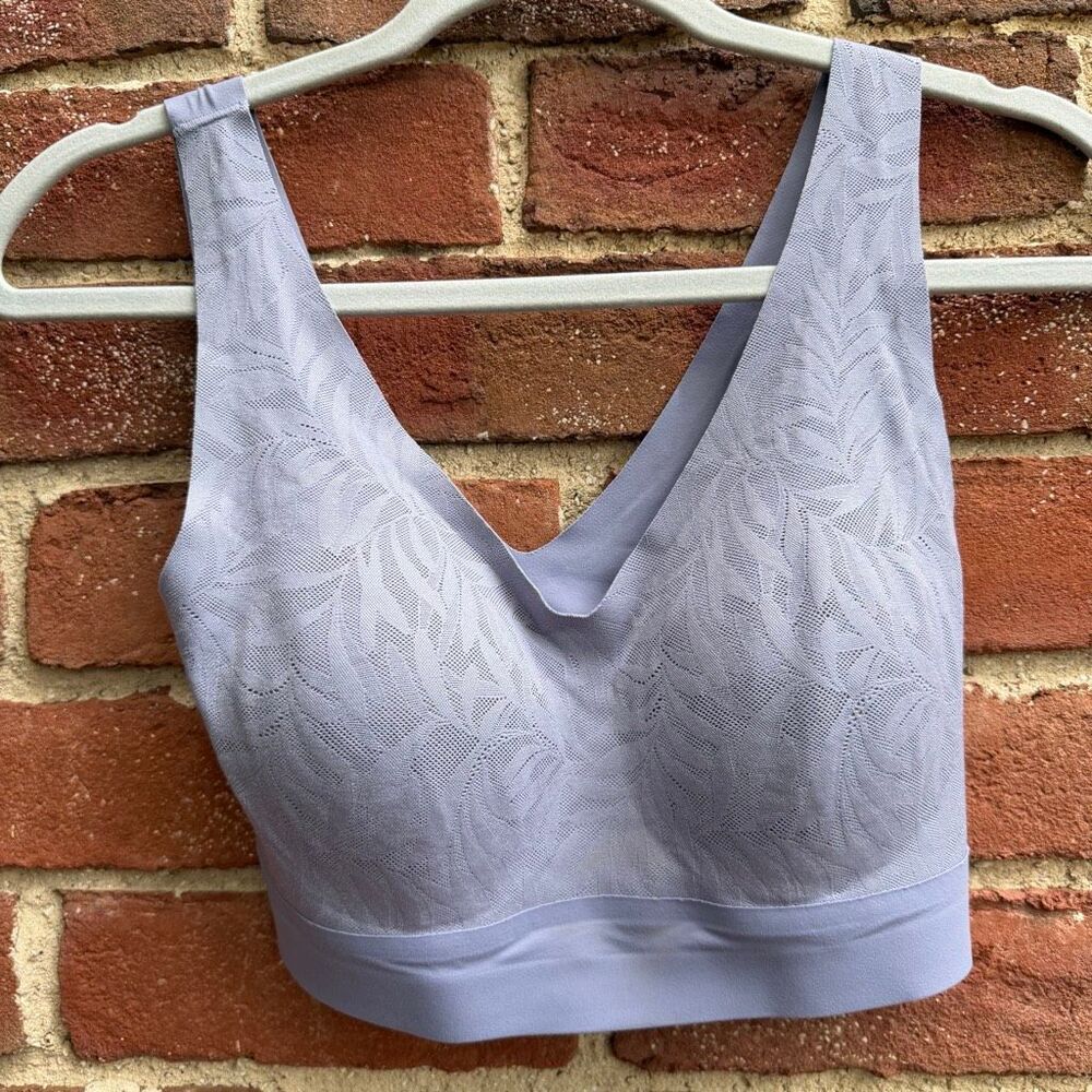 Soma Wireless Removable Cups Enbliss Lace Bralette Lavender Large NWT